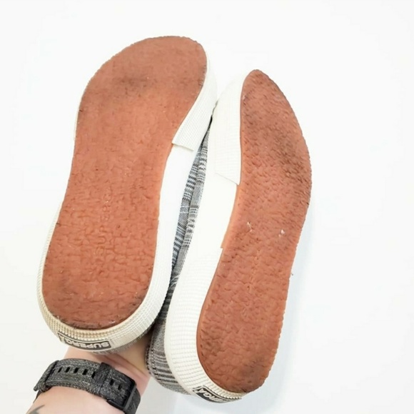 Superga BrittishW Black Plaid Sneakers Womens 7.5 - Picture 5 of 6
